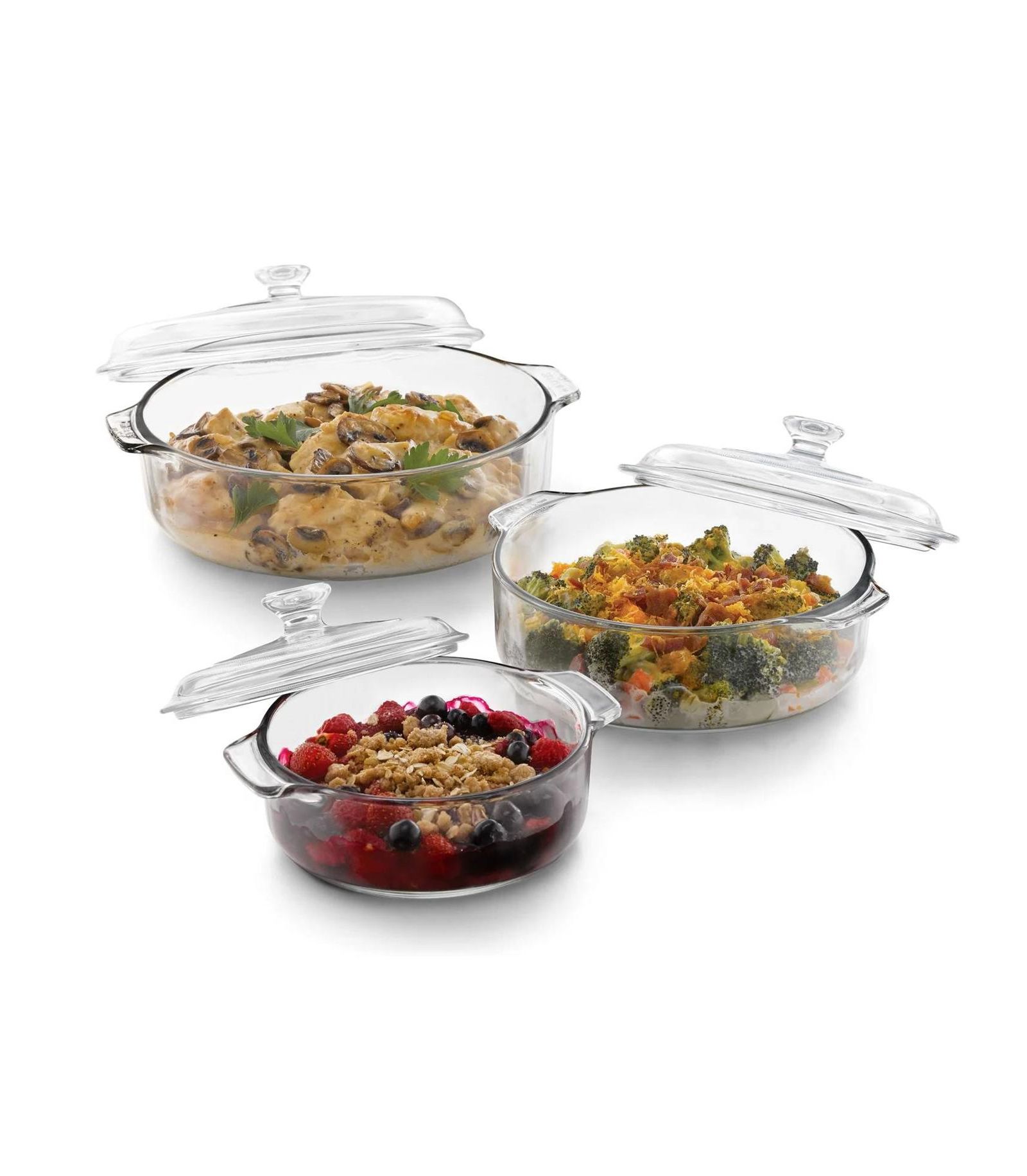 6-Piece Glass Bakeware Casserole Baking Dish Set - Dishwasher and Oven Safe