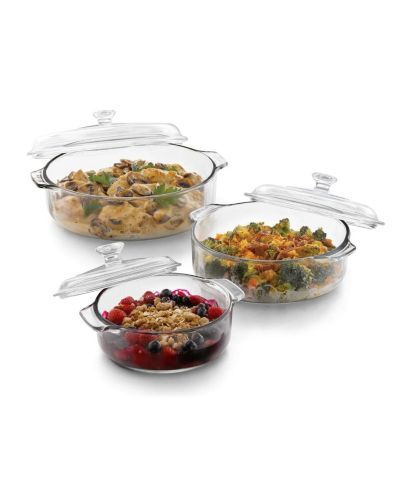6-Piece Glass Bakeware Casserole Baking Dish Set - Dishwasher and Oven Safe