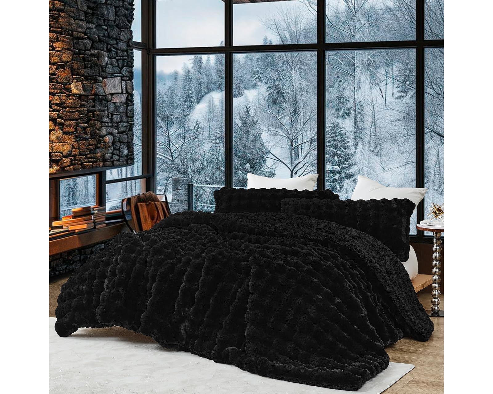 Одеяло Coma Inducer Snowball Chunky Bunny Oversized, черный, Queen