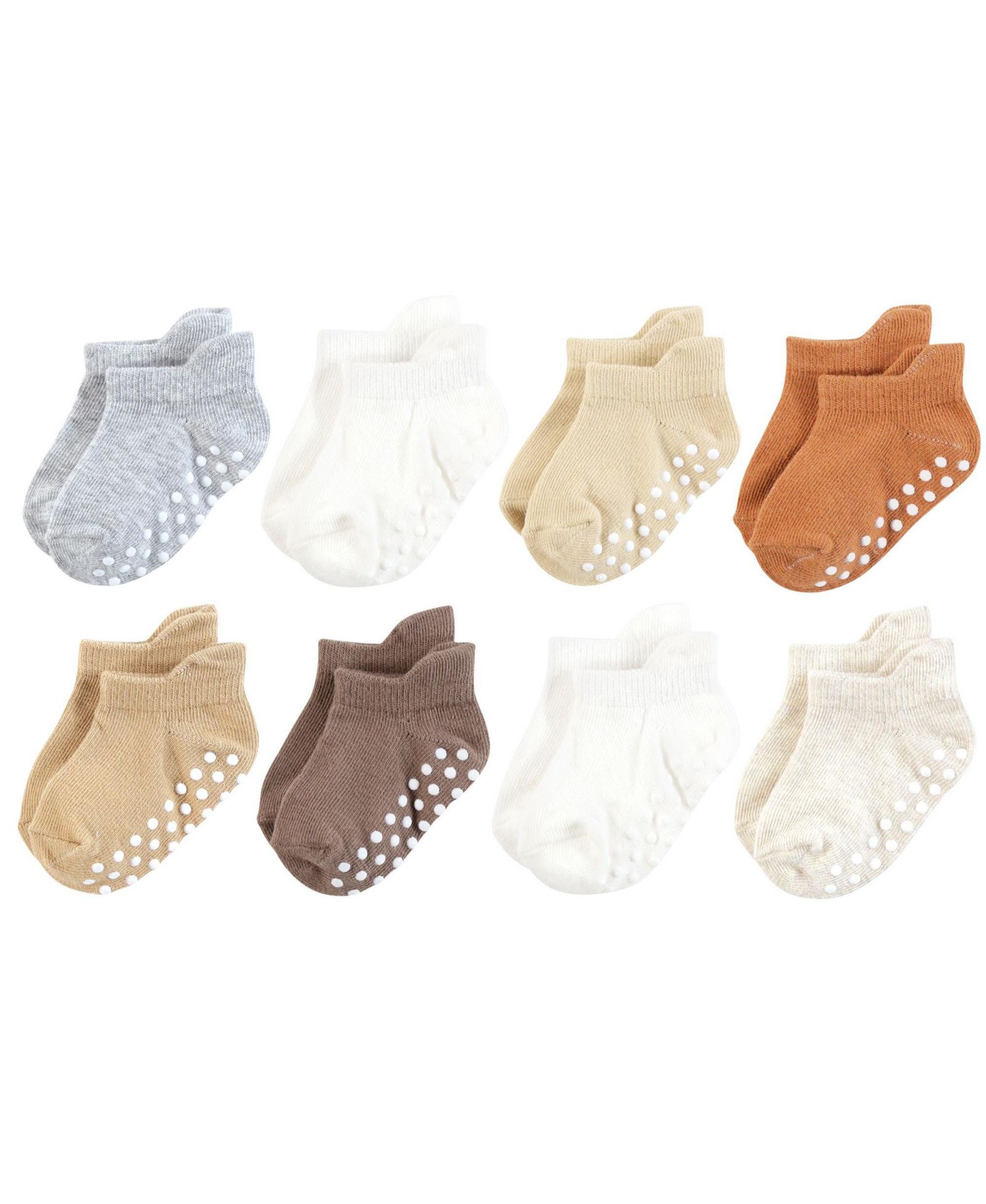 Touched by Nature Детские носки Unisex 12 шт. Natural Non Skid No-Show