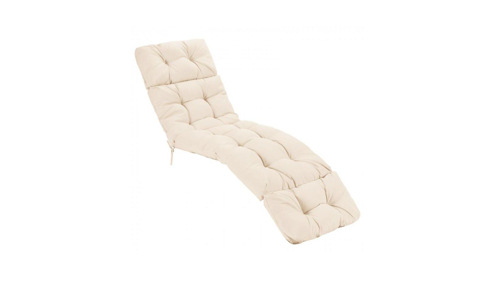 GOUUN Outdoor Chaise Lounge Cushion with String Ties