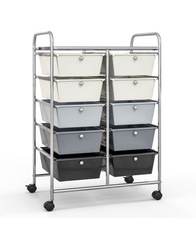 Мобильная тележка для хранения GOUUN 10-Drawer Rolling Storage Cart