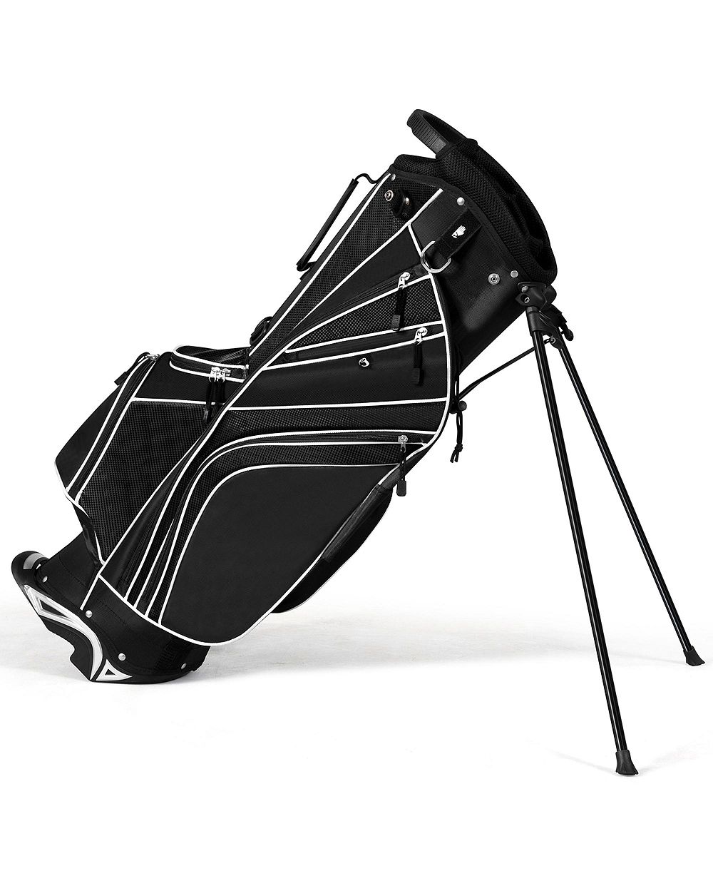 Gymax Golf Stand Bag 6 Way Divider Golf Carry Bag w/ Straps and 7 Storage Pockets