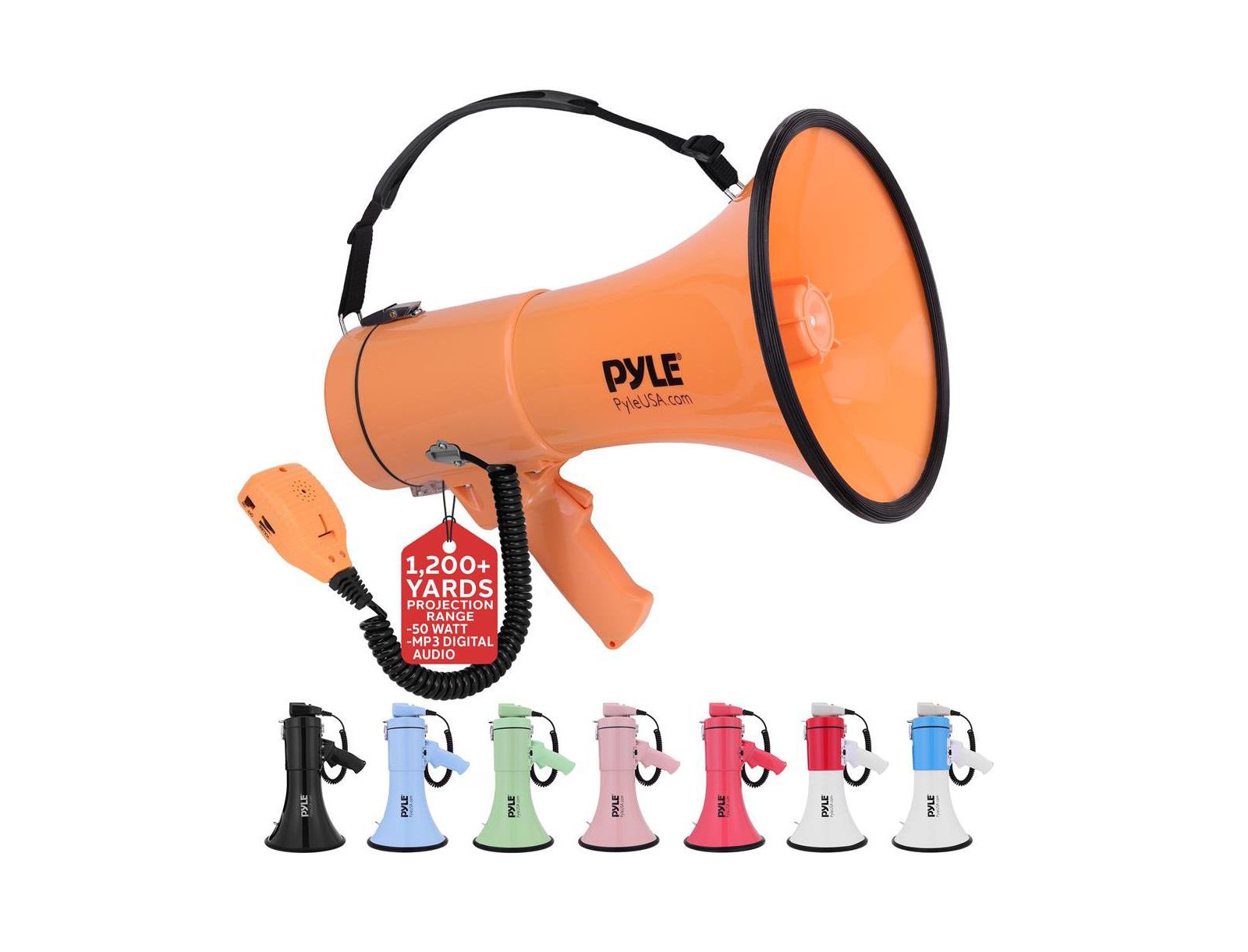 Pyle 50-Watt Megaphone with Siren and MP3 Input