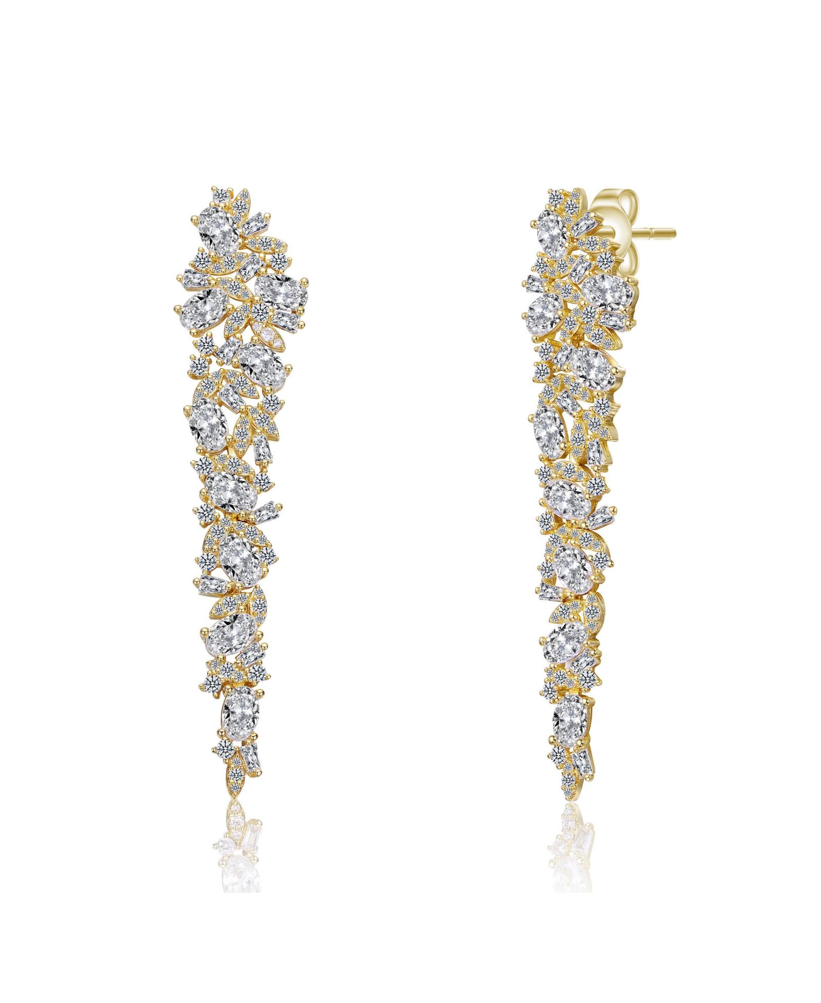 Rachel Glauber Dazzling 14K Gold Plated CZ Statement Dangle Earrings