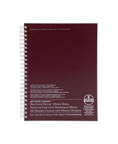Бумага для смешанных техник Bee Paper Super Deluxe, 9" x 12", 60 листов
