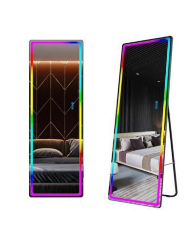 Зеркало Vlsrka настенное или напольное прямоугольное с регулируемым RGB освещением