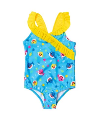 Baby Shark Toddler Girls Shark Crossover One Piece Bathing Suit to
