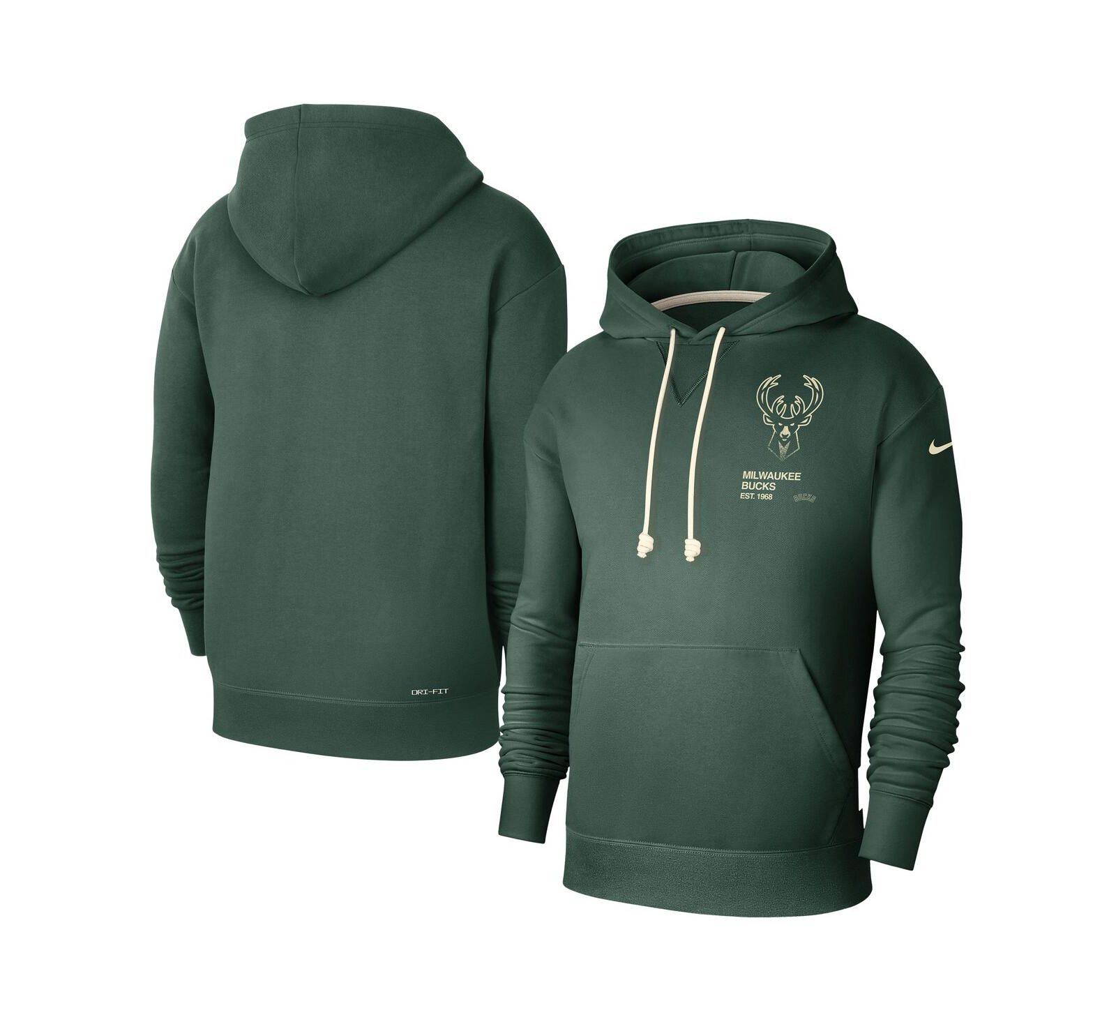 Nike Men's Hunter Green Milwaukee Bucks Courtside Standard Issue Premium Performance Pullover Hoodie