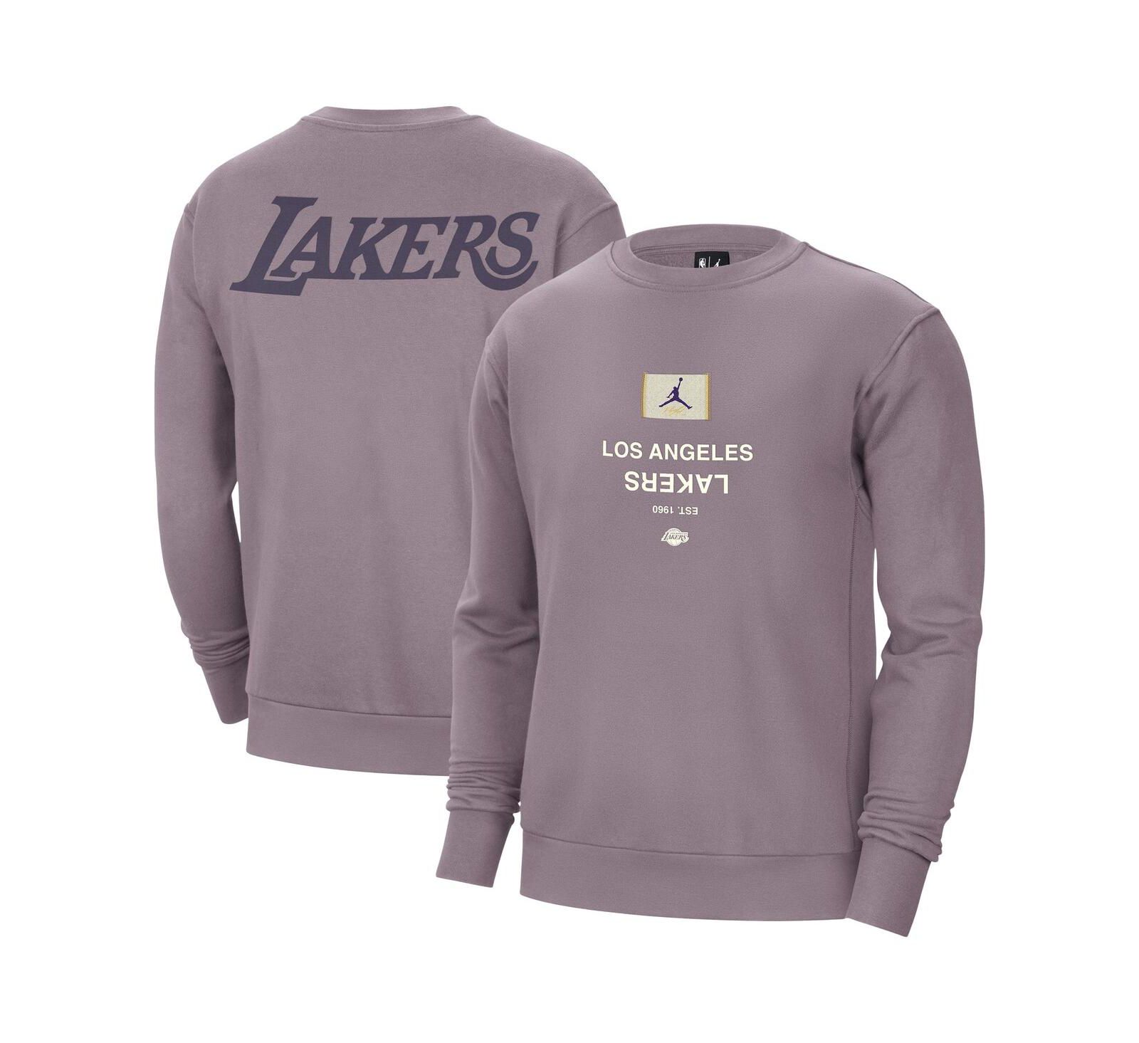 Jordan Men's Purple Los Angeles Lakers Courtside Statement Edition Heavyweight Pullover Sweatshirt