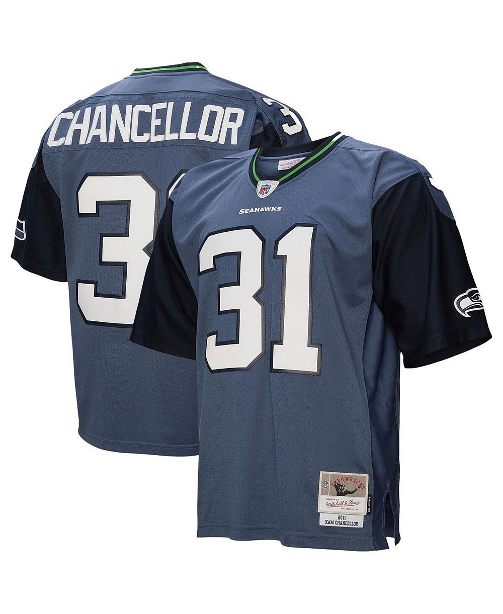 Мужская джерси Mitchell & Ness Kam Chancellor Blue Seattle Seahawks 2011 Legacy Replica