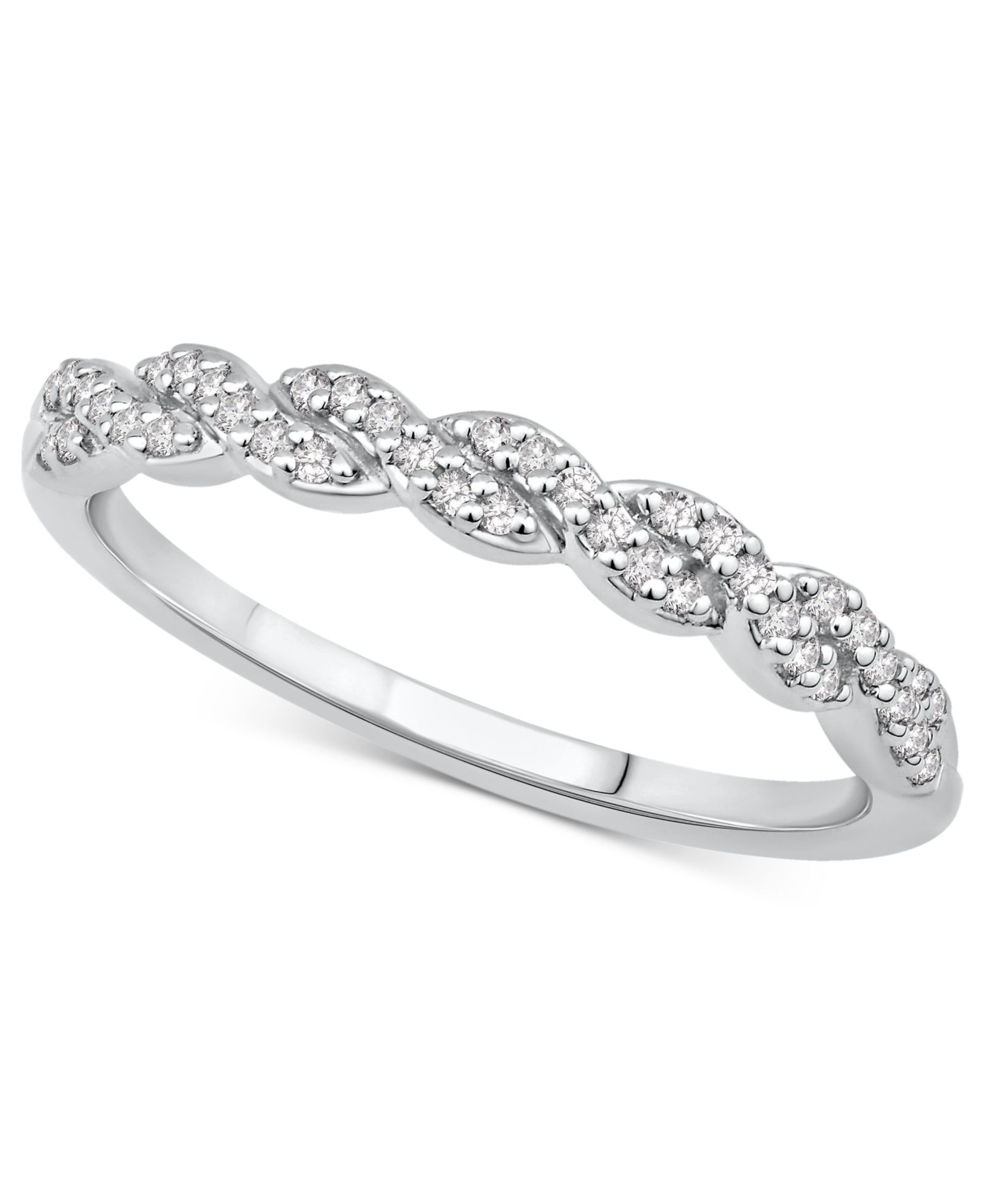 Macy's Кольцо Diamond Twist Braid-Inspired 14k White Gold