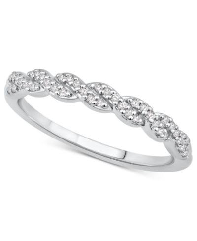 Macy's Кольцо Diamond Twist Braid-Inspired 14k White Gold