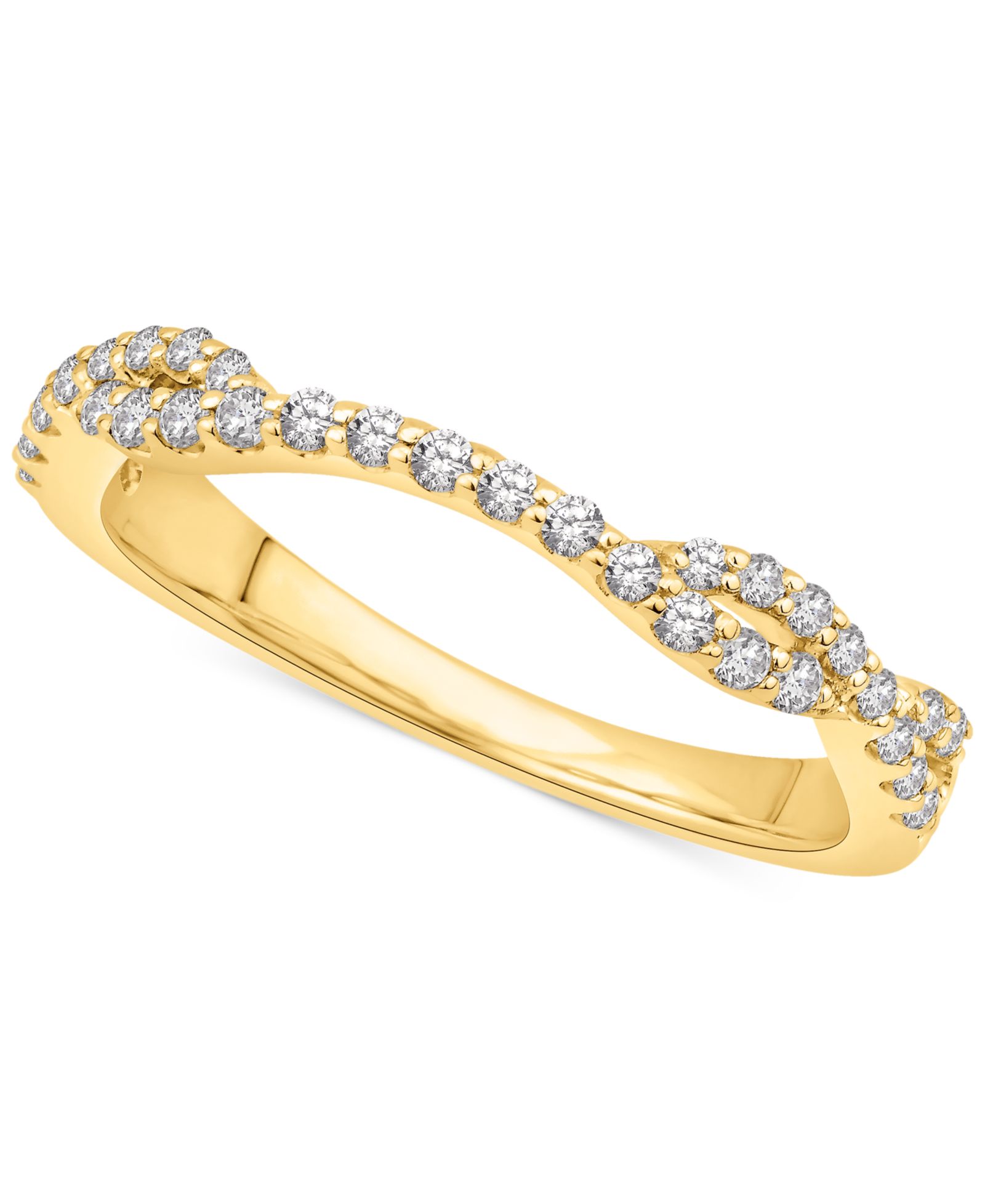 Diamond Twist кольцо с перекрестным дизайном 1/4 ct. t.w в 14k Gold