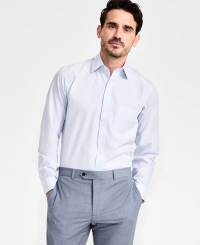 Мужская рубашка Brooks Brothers Regular-Fit, не требует глажки, в полоску, с отложным воротником