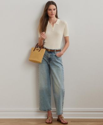 Женские джинсы Lauren Ralph Lauren с высокой посадкой и широкими укороченными штанинами
