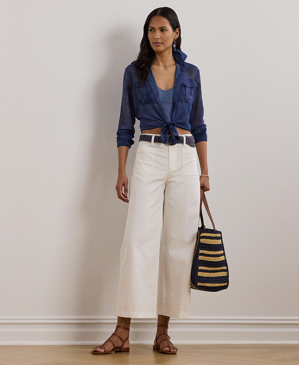 Брюки Lauren Ralph Lauren Women's Stretch Chino Wide-Leg Cropped