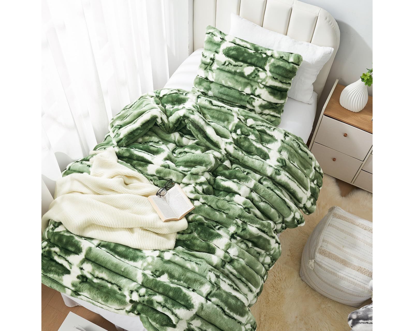 Jelly Rolls Chunky Bunny Coma Inducer комплект одеяла Oversized, Green Willow, Twin XL