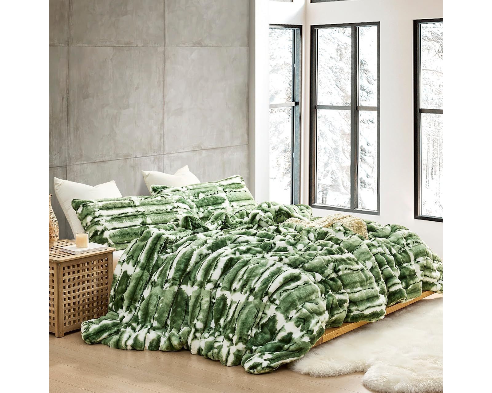 Jelly Rolls Chunky Bunny - Coma Inducer Oversized Comforter Set - Green Willow,Queen