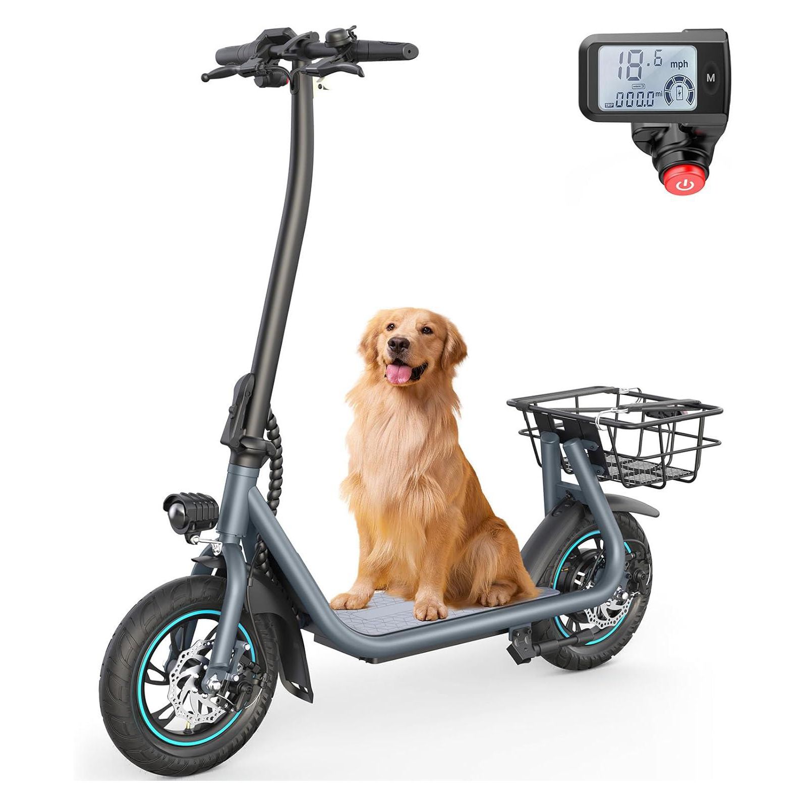 Urbanmax X2 Electric Scooter for Adults with Basket, 12" Adult Electric Scooters for Teens with Max 20 Miles & 18.6MPH Power by 550W, Foldable Electric Scooter for Commuting