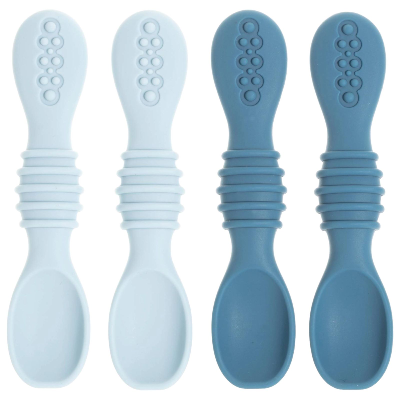 Sperric Toddler Silicone Spoons Led Weaning 4-Pack, First Stage Feeding Spoon Set Gum Friendly BPA Lead Phthalate and Plastic Free