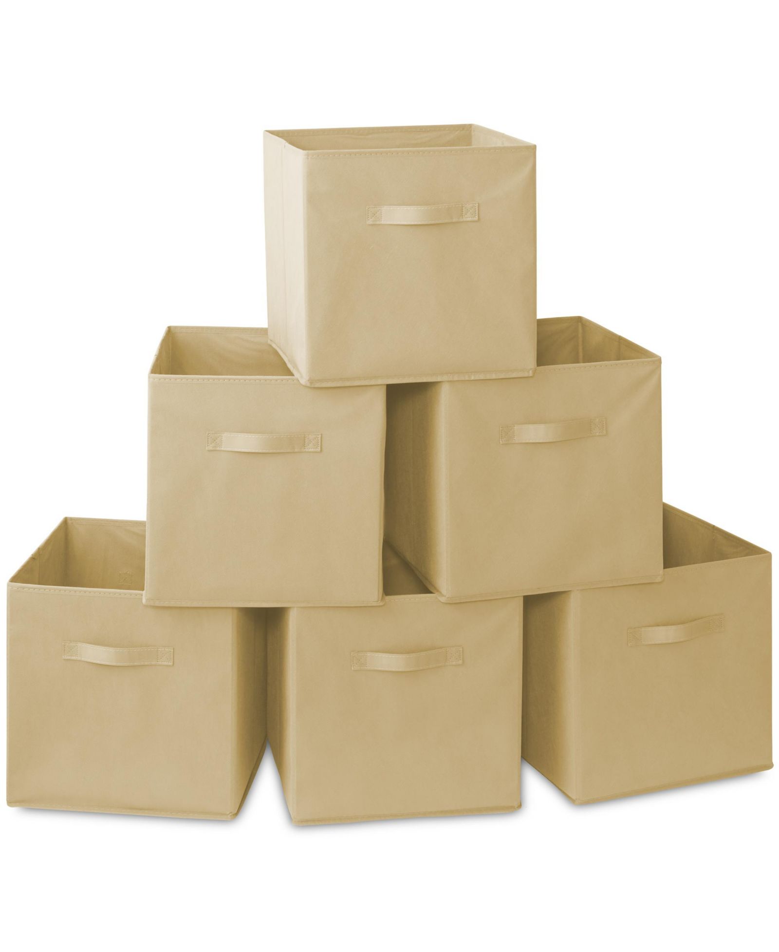 Casafield набор из 6 складных тканевых контейнеров для хранения, Beige - 13"