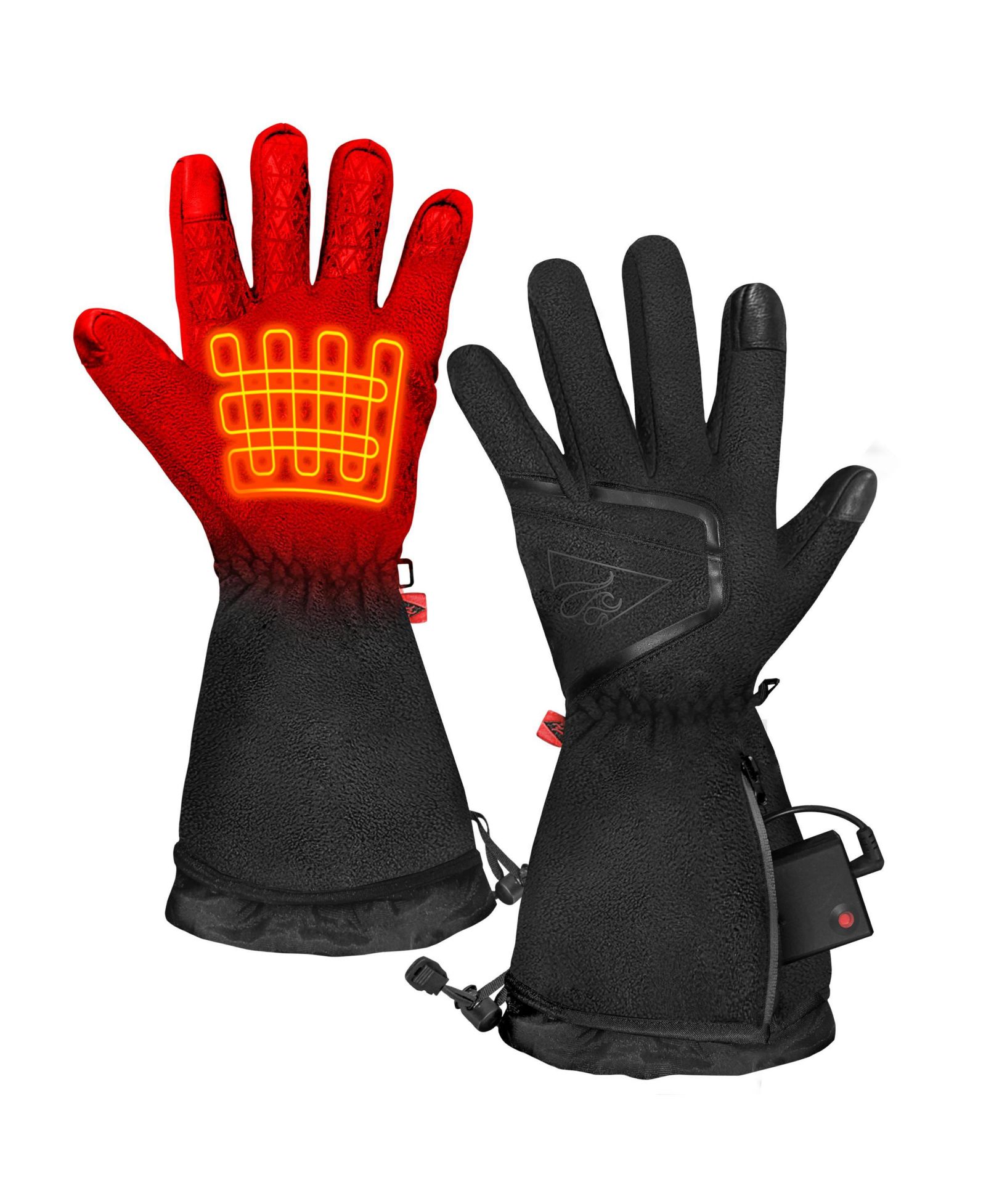 ActionHeat Теплые флисовые перчатки с подогревом на батарейках AA 2.0 - Женские - Black - S/M