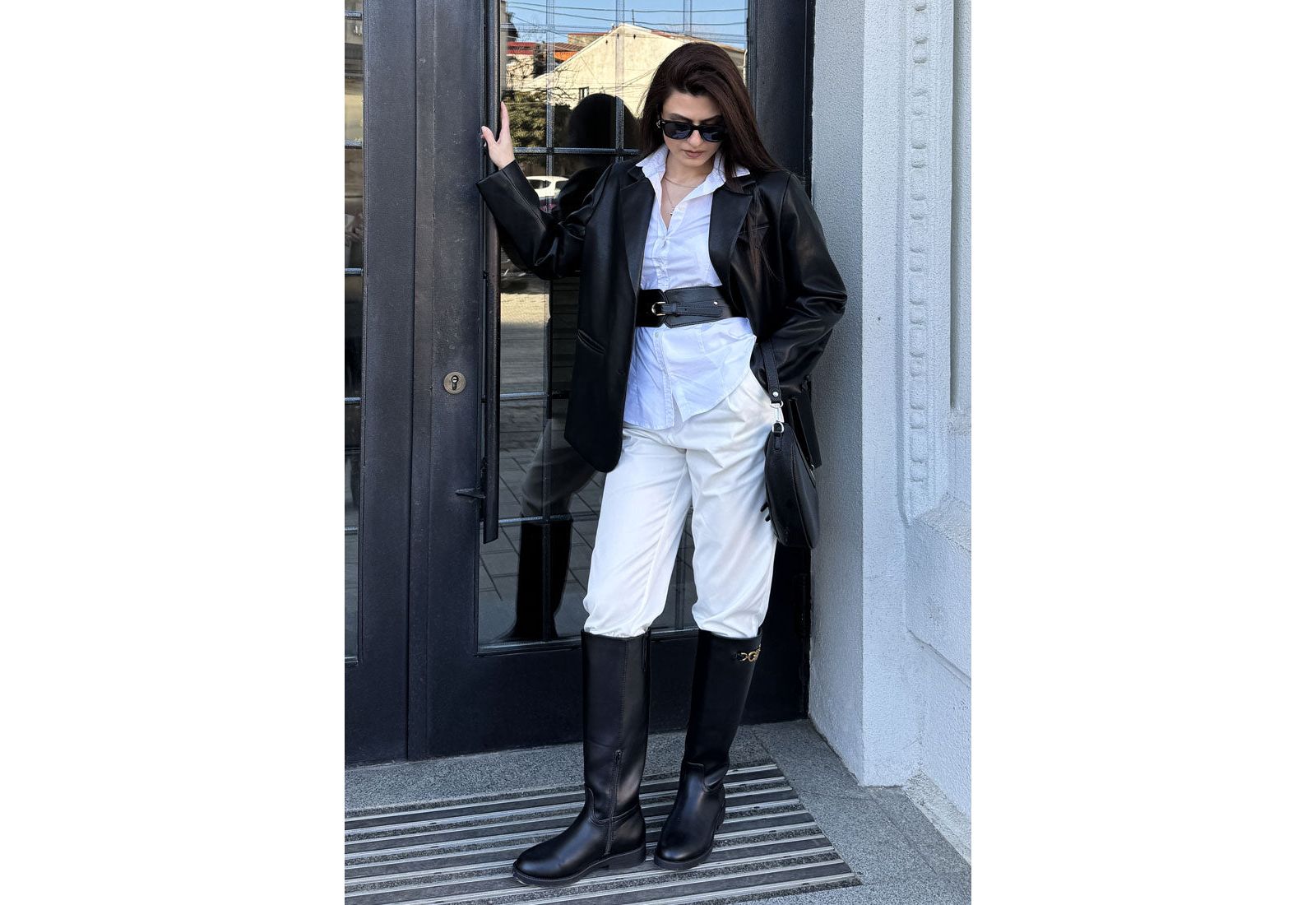 London Rag Womens Kiang Metal Chain Link Detail Calf Boots