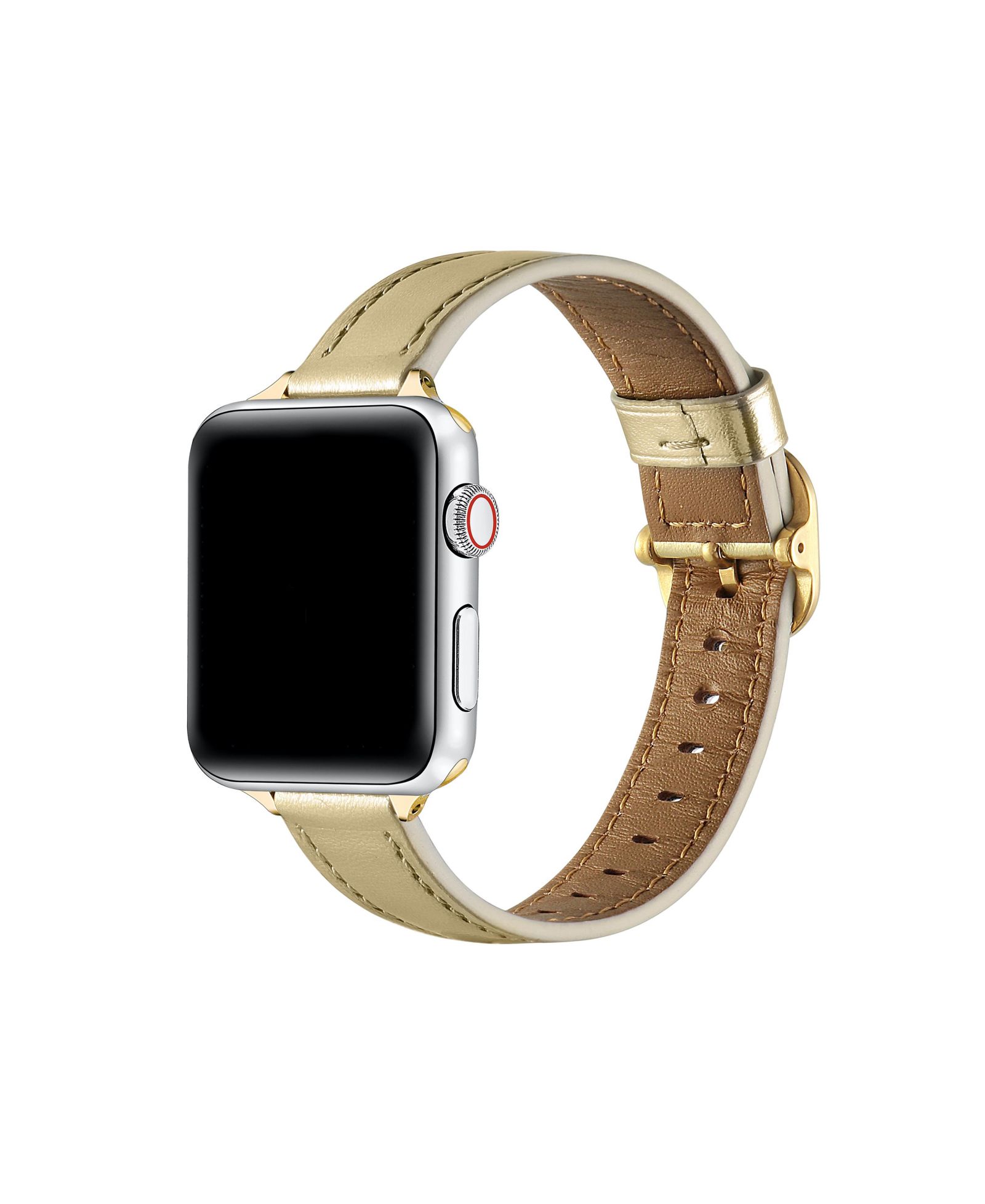 Posh Tech Carmen Metallic Leather Band for Apple Watch, Fits All Apple Watch Models