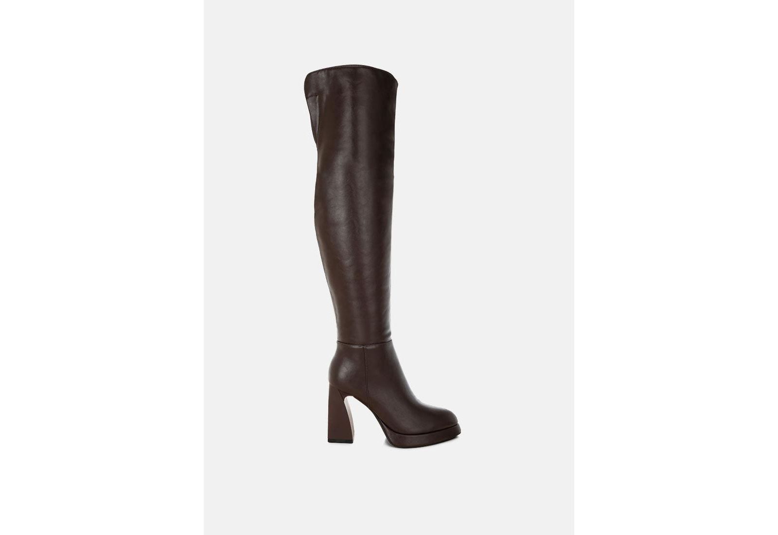 London Rag Women's Nenana Faux Leather Knee-High Boots
