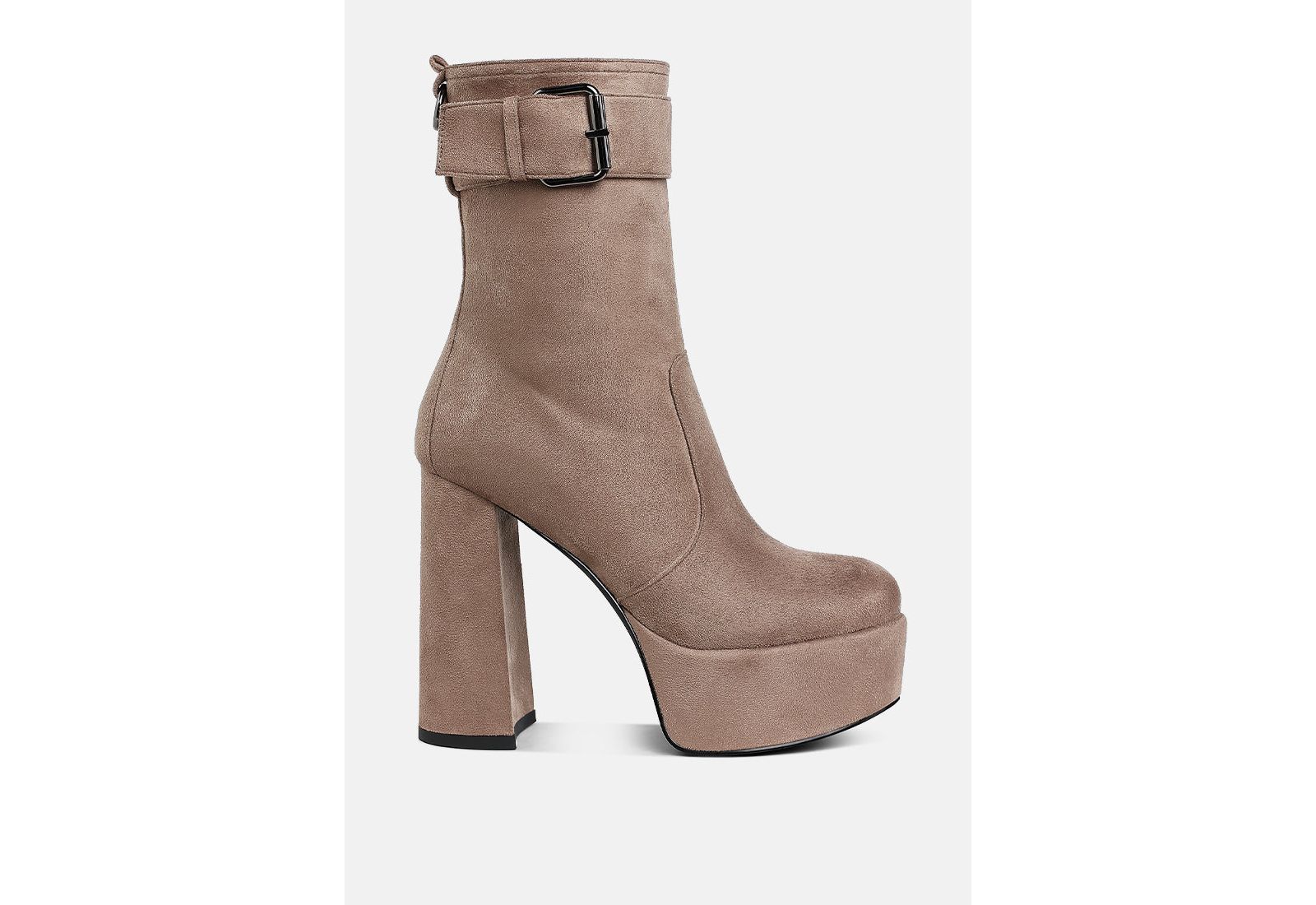 London Rag Women's Wanderer Flared Block Heel Mid-Calf Boots