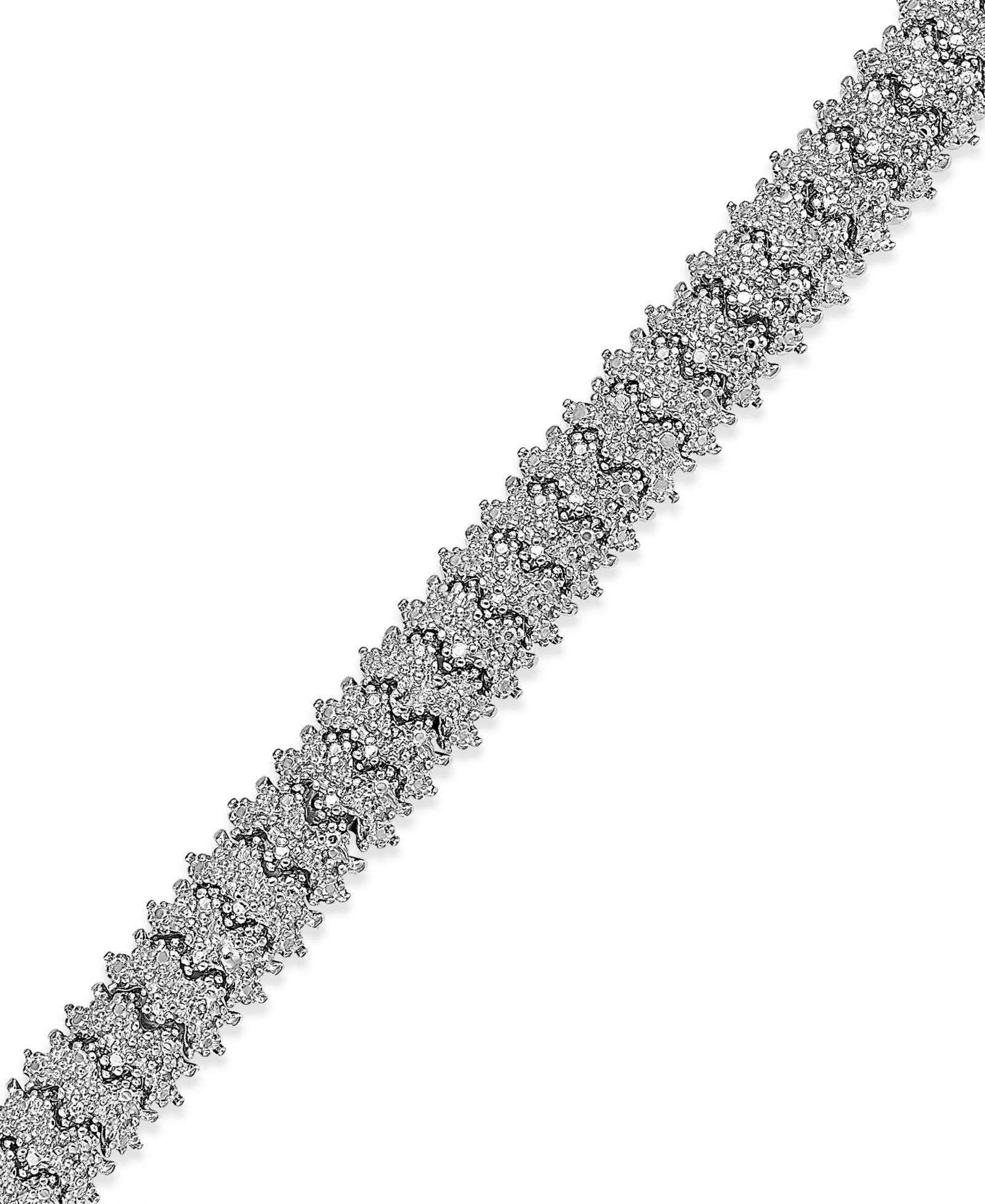 Браслет Macy's Diamond Accent Flex, латунь с напылением стерлингового серебра