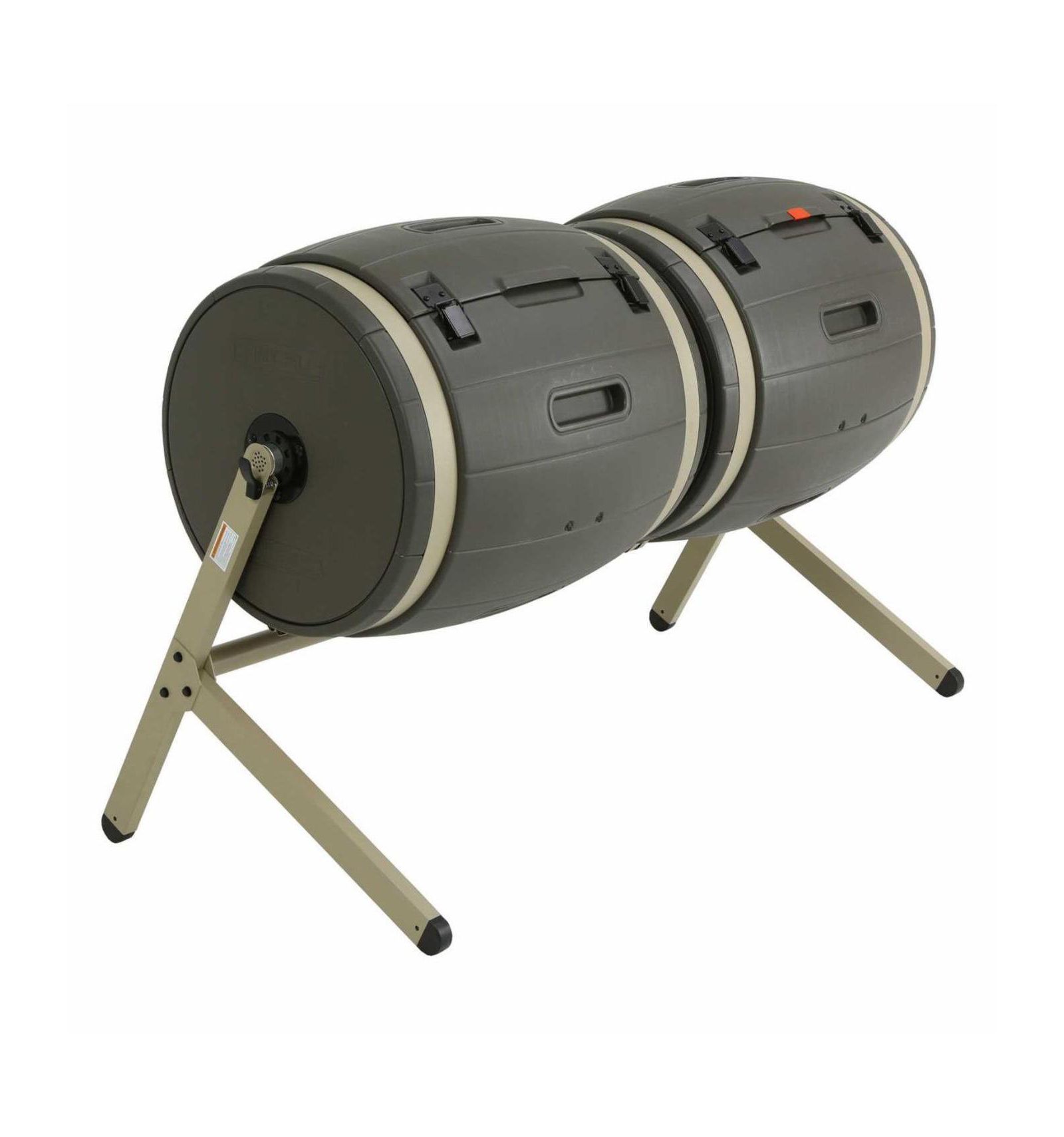 Double Rotating Compost Bin Tumbler for Efficient Garden Waste Recycling-Grey