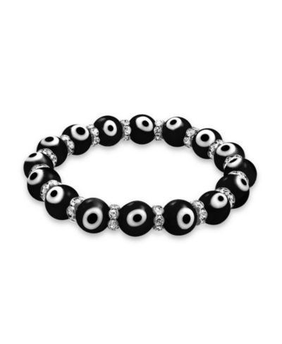 Bling Jewelry Blue Glass Evil Eye Stretch Bracelet Stackable Crystal Spacer Adjustable