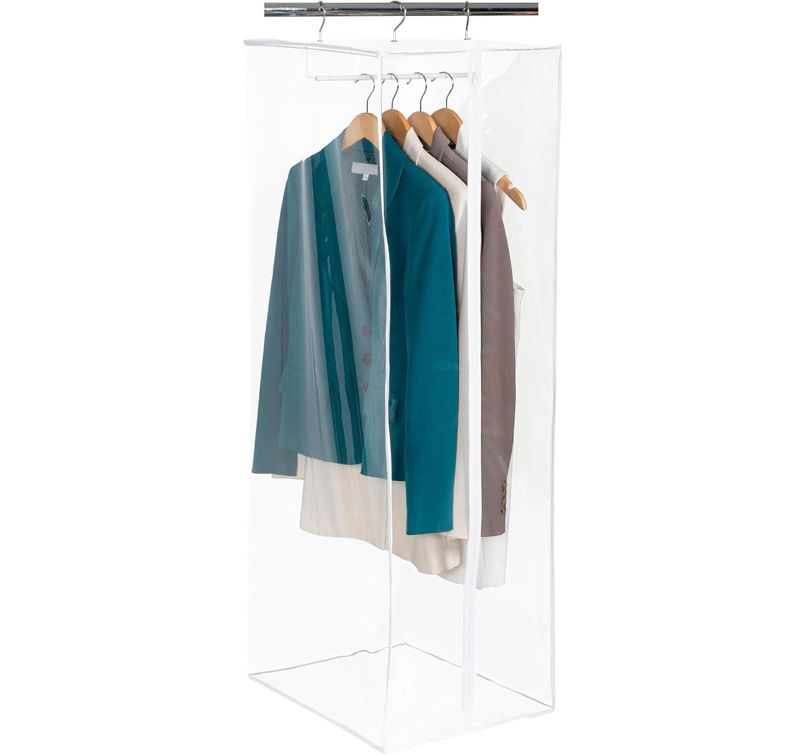 Florida Brands Garment Bag - Hanging Closet Organizer 60" - Zippered Cover with Rod