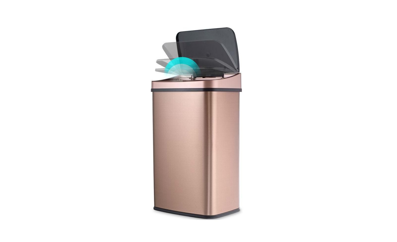 13-Gallon Stainless Steel Kitchen Trash Can with Motion Sensor Lid