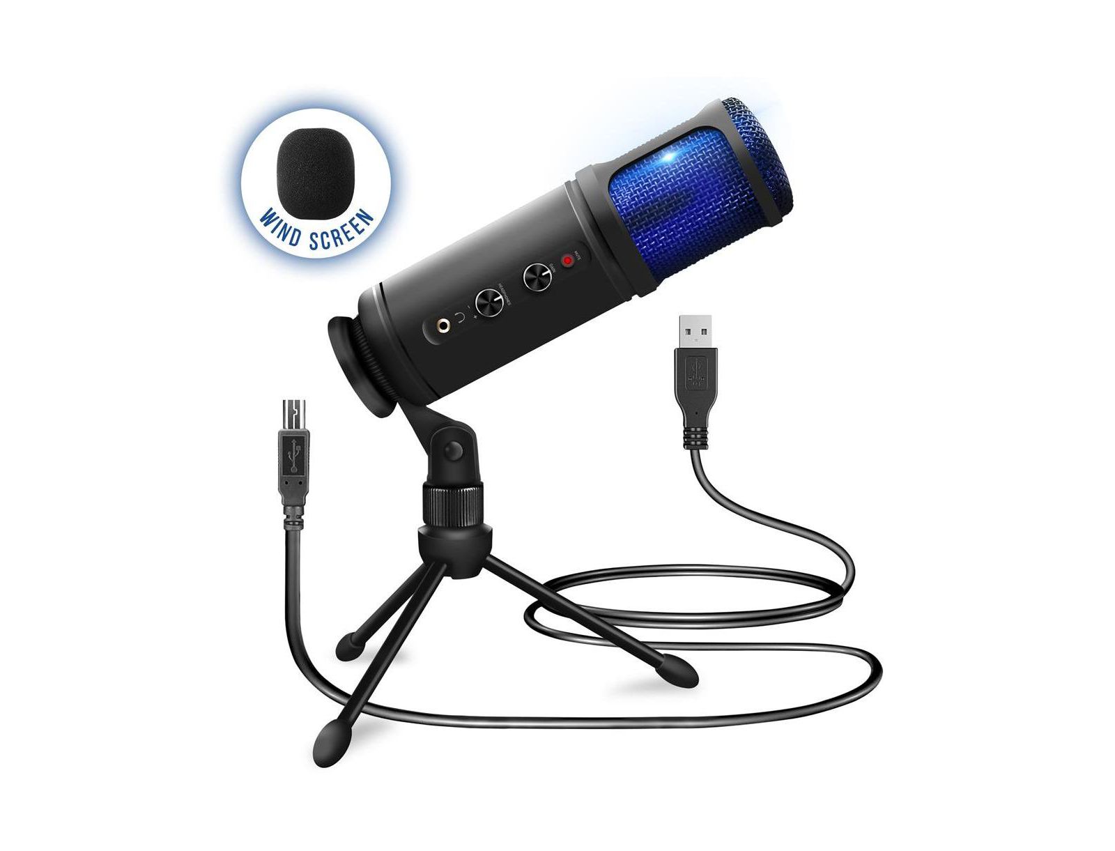 Pyle PDMIUSB50 Cardioid Desktop Microphone for PC, Mac, and Linux