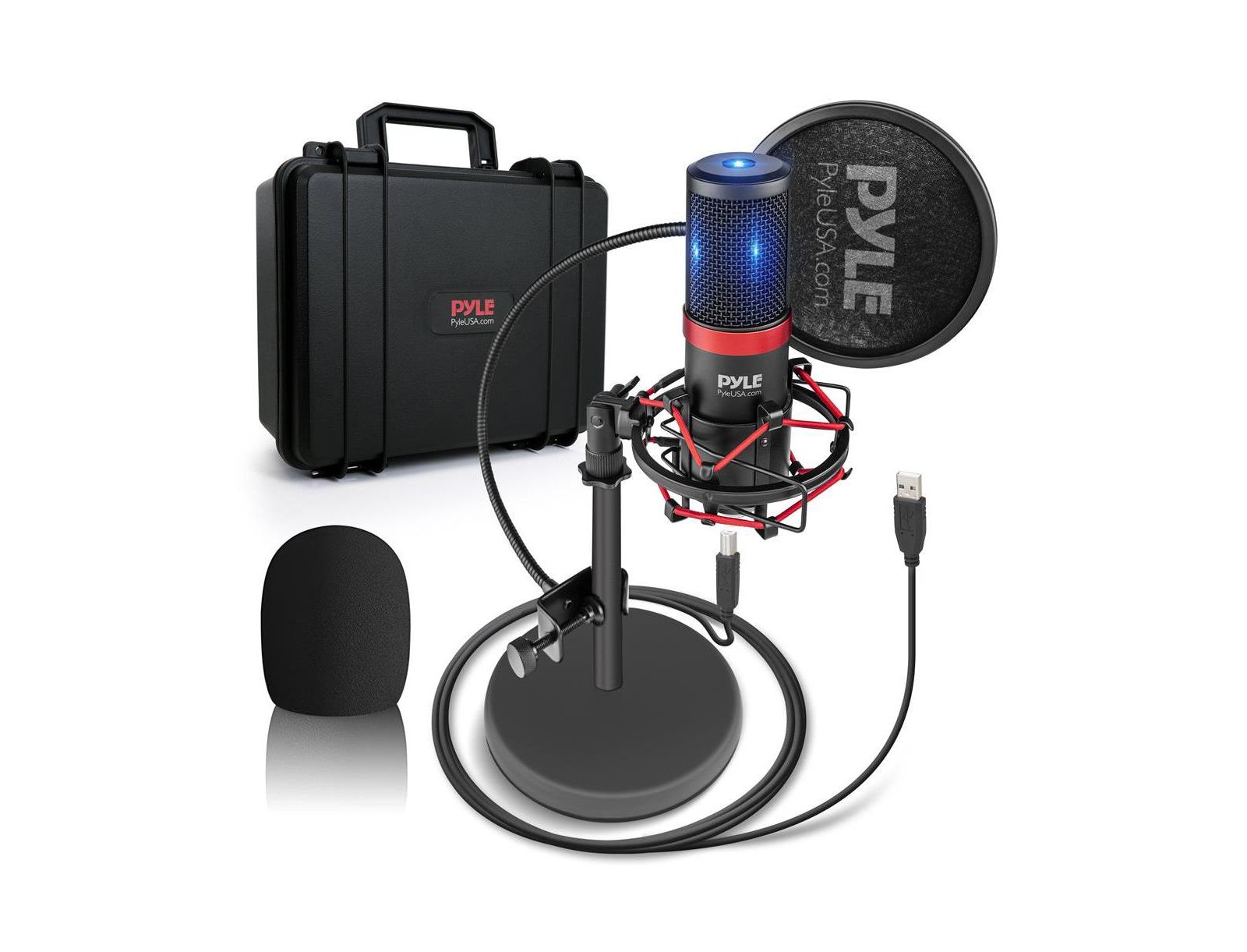 Pyle PDMIKT200 USB Condenser Microphone Kit for PC/Mac/Linux