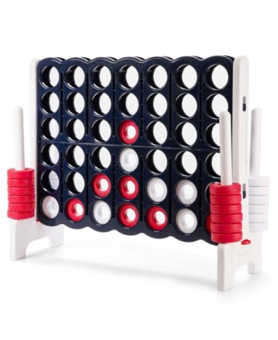 Gymax 4 in a Row Jumbo Board Game with 42 Rings, Ages 3+