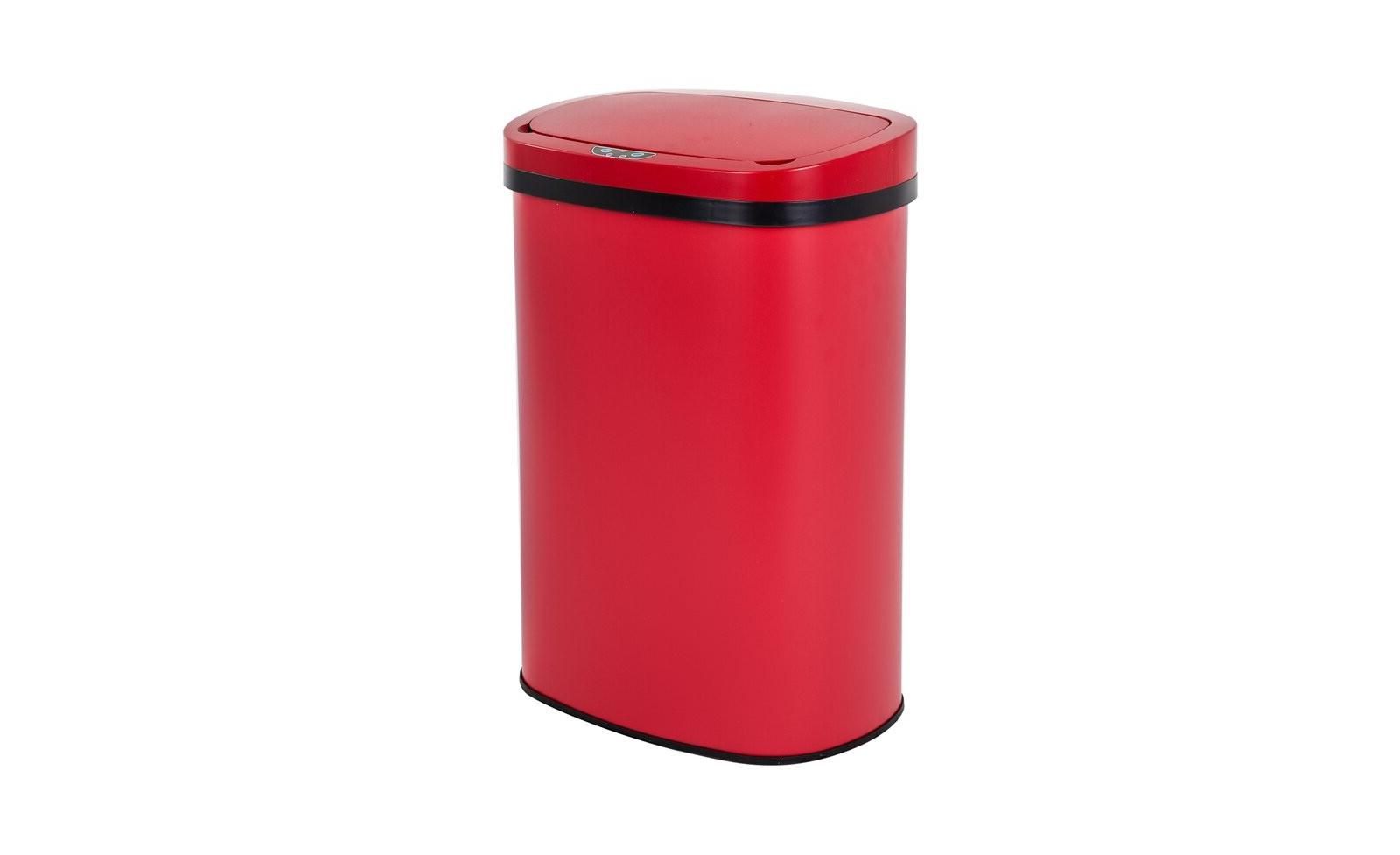 13-Gallon Red Stainless Steel Automatic Motion Sensor Garbage Can