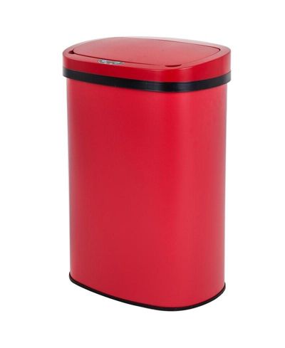13-Gallon Red Stainless Steel Automatic Motion Sensor Garbage Can