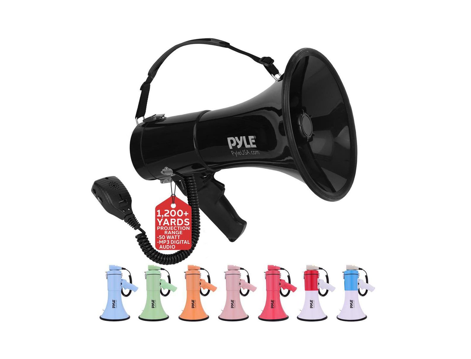 Портативный мегафон Pyle с сиреной и MP3