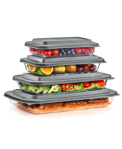 Sorbus 8-Piece Oven-Safe Glass Baking Dish Set with Lids