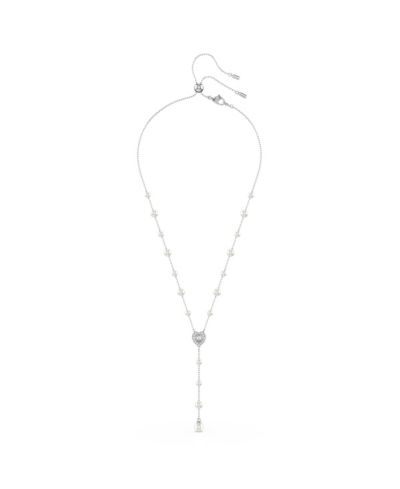 Swarovski Ariana Grande x Swarovski® Y-ожерелье с сердцем из родированного металла со смешанной огранкой