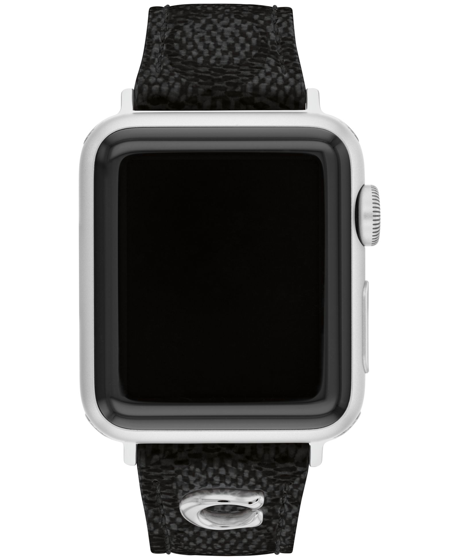 COACH Women's Black Coach Signature Canvas Leather Strap Band for Apple Watch 38mm, 40mm, 41mm