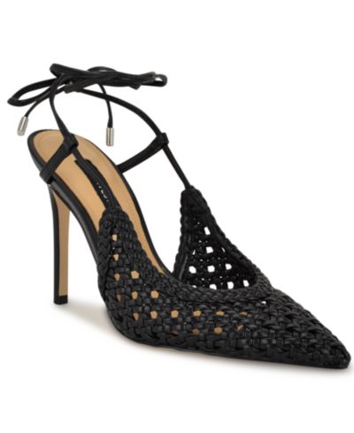 Nine West Women's Fessla Woven Tie-Up High Stiletto Pumps