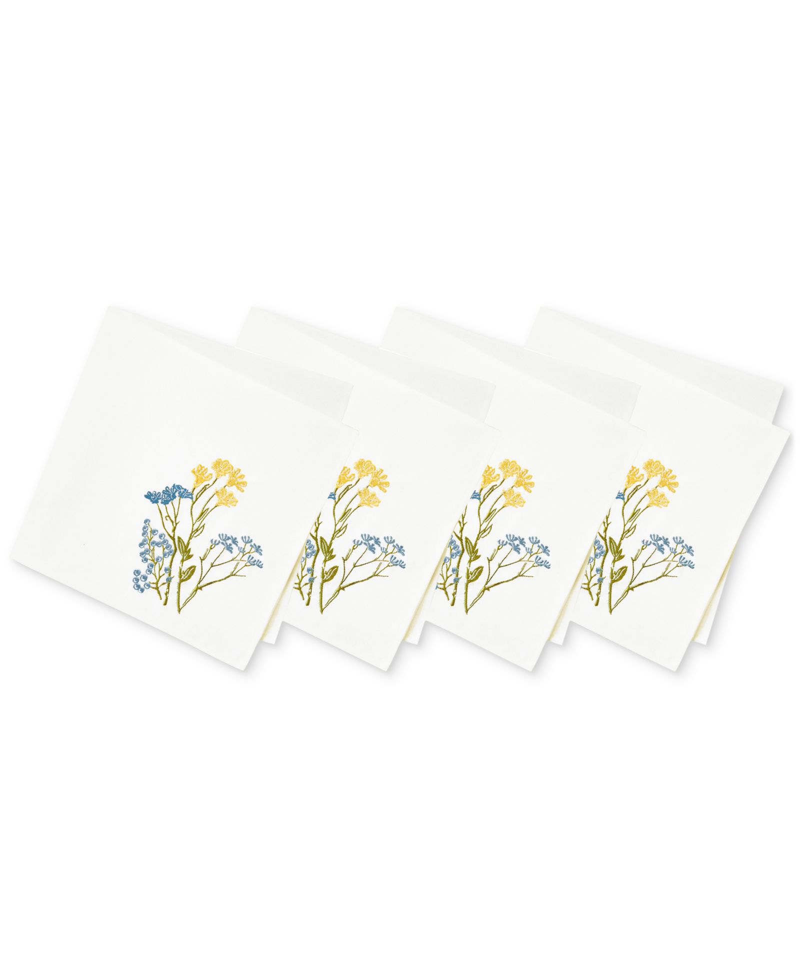 Салфетки Lenox Wildflowers с вышивкой, 19" x 19", набор из 4 шт