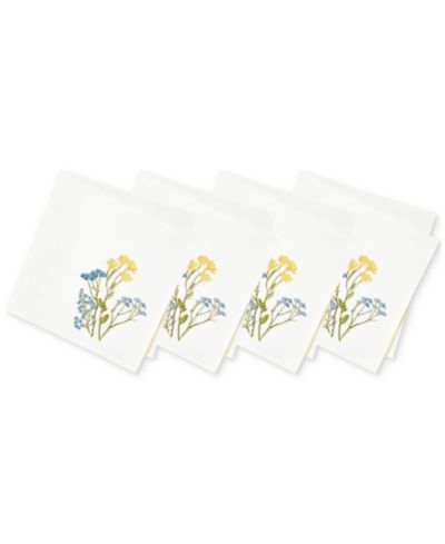 Салфетки Lenox Wildflowers с вышивкой, 19" x 19", набор из 4 шт