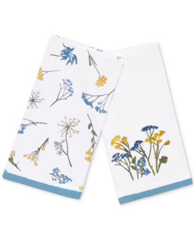 Кухонные полотенца Lenox с принтом и вышивкой Wildflowers, комплект из 2 шт.
