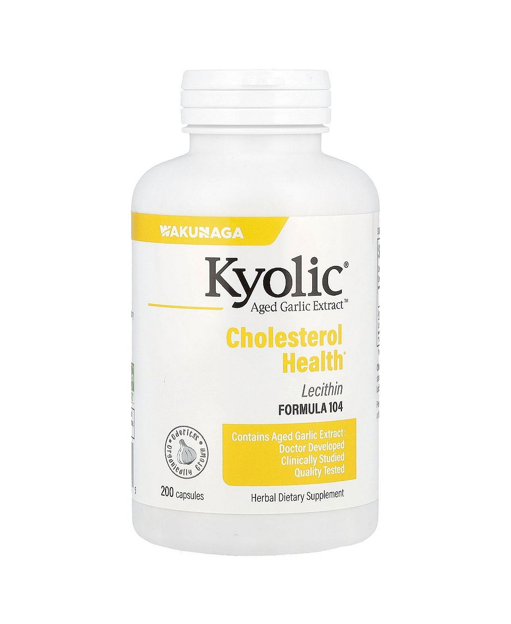 Экстракт чеснока Kyolic Aged Garlic Extract Cholesterol Health Formula 104, 200 капсул